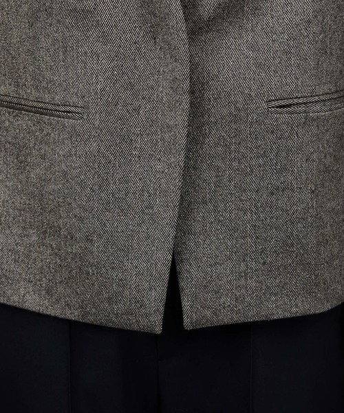 ROPE'（ロペ）の「ウールレーヨンノーカラージャケット(無地/ヘリンボーン)/セットアップ対応（ノーカラージャケット・レディース・ブラック系その他/ブラック・36/38）」の20枚目の写真