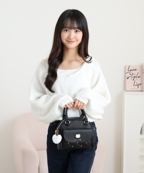 セール】RBｻﾝﾘｵ合皮ﾌﾗｯﾌﾟﾌﾟﾚｰﾄ2WAYﾎﾞｽﾄﾝ（ボストンバッグ）｜sanrio