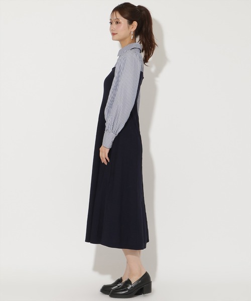 AND COUTURE(アンドクチュール)の「ニットビスチェ風スキッパーワンピース(ワンピース・レディース・ブラック系その他/ブルー系その他・FREE)」の6枚目の写真