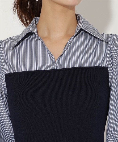 AND COUTURE(アンドクチュール)の「ニットビスチェ風スキッパーワンピース(ワンピース・レディース・ブラック系その他/ブルー系その他・FREE)」の12枚目の写真