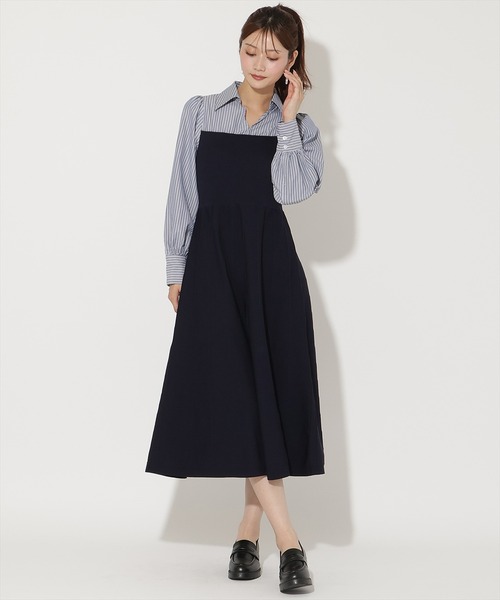 AND COUTURE(アンドクチュール)の「ニットビスチェ風スキッパーワンピース(ワンピース・レディース・ブラック系その他/ブルー系その他・FREE)」の13枚目の写真