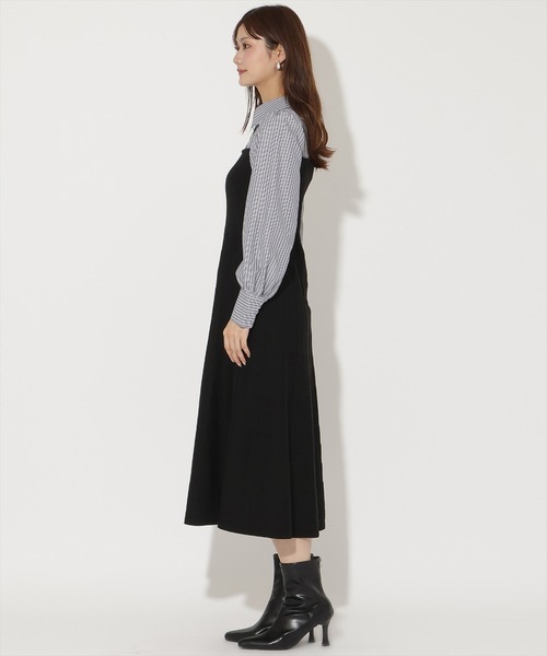 AND COUTURE(アンドクチュール)の「ニットビスチェ風スキッパーワンピース(ワンピース・レディース・ブラック系その他/ブルー系その他・FREE)」の10枚目の写真