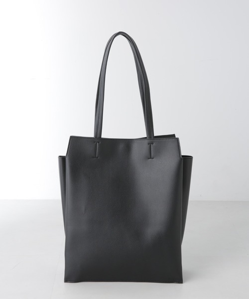 NANO universe（ナノユニバース）の「縦長トートバッグ（トートバッグ・レディース・ベージュ/ブラック/グレー・F）」の8枚目の写真