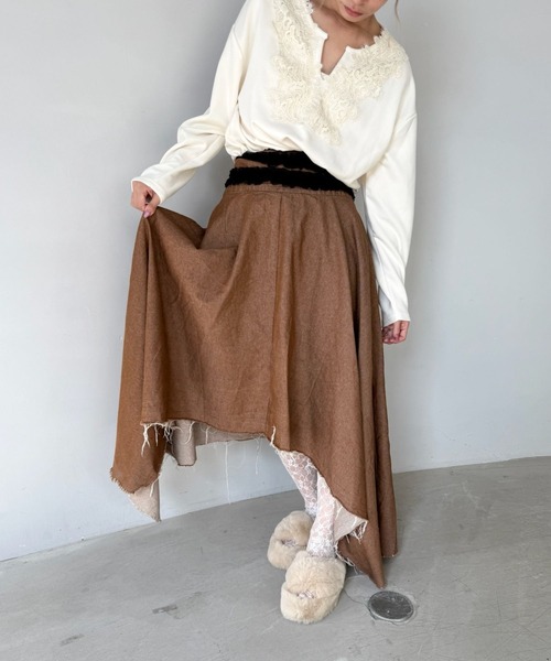 SANSeLF(サンセルフ)の「【SANSeLF】ファーサンダル クロスストラップ ボリュームシルエット sas25a027(サンダル・レディース・ベージュ・S/M/L)」の10枚目の写真