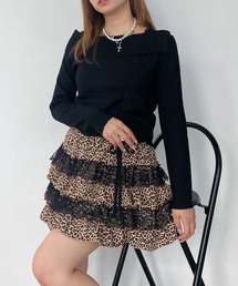 AS KNOW AS plus | ♪シャーリングリボン結び  オフショル風ラメニットプルオーバー(Tシャツ/カットソー)