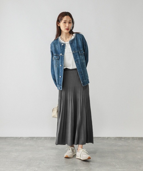 GLOBAL WORK（グローバルワーク）の「滑らかニットフレアスカート/580745（スカート・レディース・ダークブラウン/グレー系その他6/ブラック・REGULAR/SHORT）」の17枚目の写真