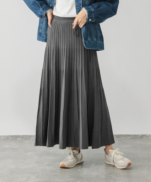 GLOBAL WORK（グローバルワーク）の「滑らかニットフレアスカート/580745（スカート・レディース・ダークブラウン/グレー系その他6/ブラック・REGULAR/SHORT）」の8枚目の写真