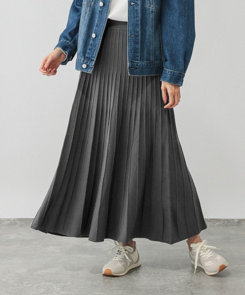 GLOBAL WORK（グローバルワーク）の「滑らかニットフレアスカート/580745（スカート・レディース・ダークブラウン/グレー系その他6/ブラック・REGULAR/SHORT）」の10枚目の写真