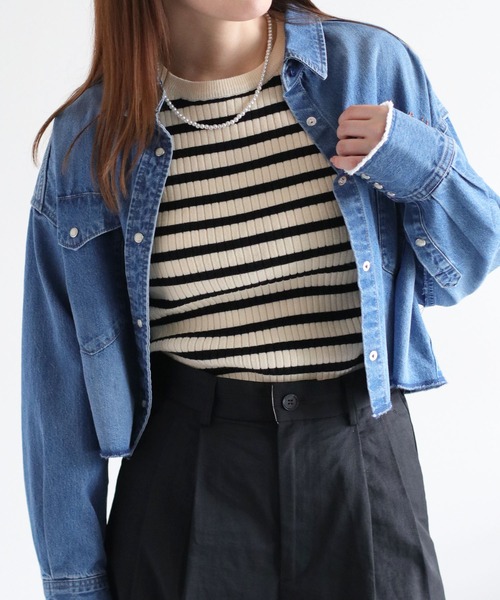 cepo（セポ）の「〈WEB限定カラーあり〉ワイドリブクルーネックニットプルオーバー（ニット/セーター・レディース・イエロー/グリーン系その他/ラベンダー/ホワイト系その他/ピンク/グリーン/ブラウン/ブラック/カーキ/ブラウン系その他/オフホワイト・M）」の22枚目の写真