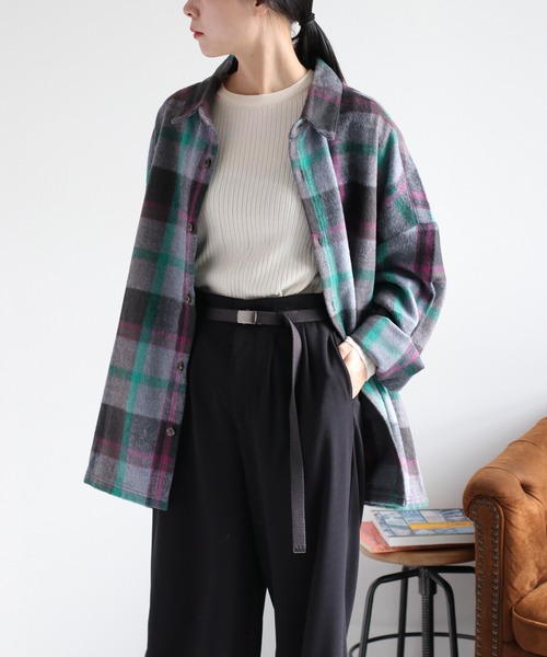 cepo（セポ）の「〈WEB限定カラーあり〉ワイドリブクルーネックニットプルオーバー（ニット/セーター・レディース・イエロー/グリーン系その他/ラベンダー/ホワイト系その他/ピンク/グリーン/ブラウン/ブラック/カーキ/ブラウン系その他/オフホワイト・M）」の16枚目の写真