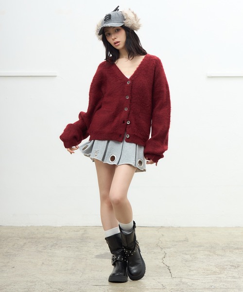 アイレットスウェットプリーツミニスカート（スカート）｜ACLENT