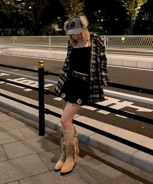 アイレットスウェットプリーツミニスカート（スカート）｜ACLENT