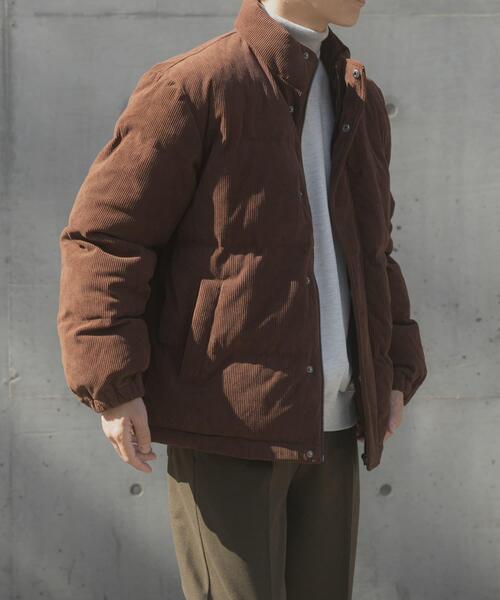 ITEMS URBANRESEARCH（アイテムズ アーバンリサーチ）の「コーディロイ 中綿ハイネックジャケット（ダウンジャケット/コート・メンズ・ブラック/ブラウン/ネイビー・MEDIUM/LARGE）」の5枚目の写真