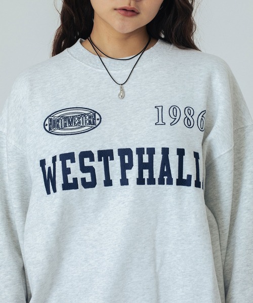 ROSE BUD（ローズバッド）の「PATCH EMBROIDERY PULLOVER（スウェット・レディース・ライトグレー/ホワイト/チャコールグレー・ONE SIZE）」の17枚目の写真