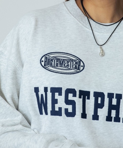 ROSE BUD（ローズバッド）の「PATCH EMBROIDERY PULLOVER（スウェット・レディース・ライトグレー/ホワイト/チャコールグレー・ONE SIZE）」の16枚目の写真