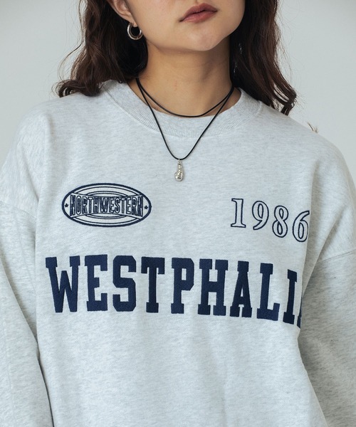 ROSE BUD（ローズバッド）の「PATCH EMBROIDERY PULLOVER（スウェット・レディース・ライトグレー/ホワイト/チャコールグレー・ONE SIZE）」の15枚目の写真
