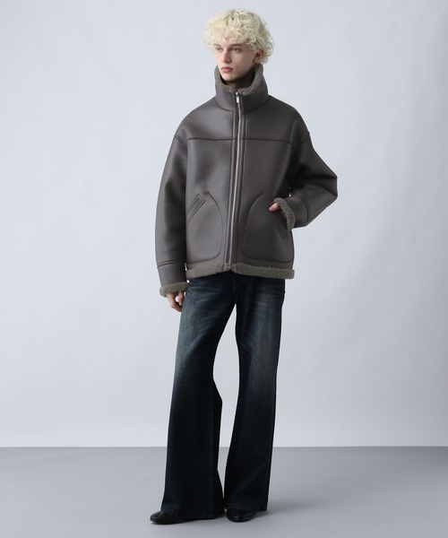 HARE（ハレ）の「リバーシブルボアブルゾン(HARE)（ブルゾン・メンズ・ブラック/グレー・MEDIUM/SMALL）」の8枚目の写真