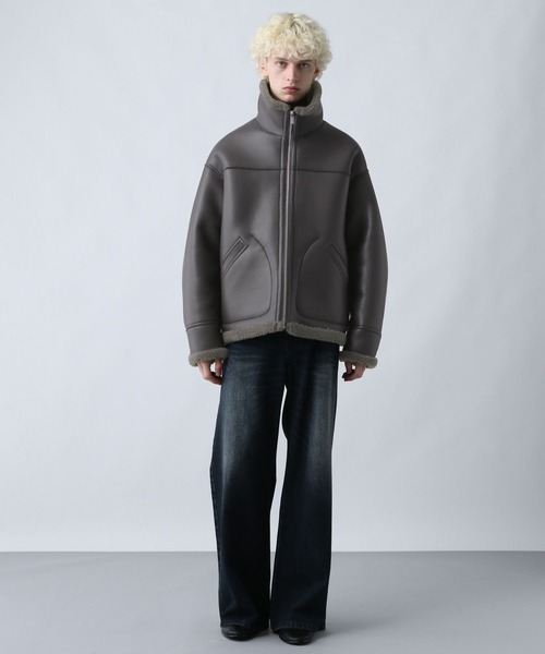 HARE（ハレ）の「リバーシブルボアブルゾン(HARE)（ブルゾン・メンズ・ブラック/グレー・MEDIUM/SMALL）」の9枚目の写真