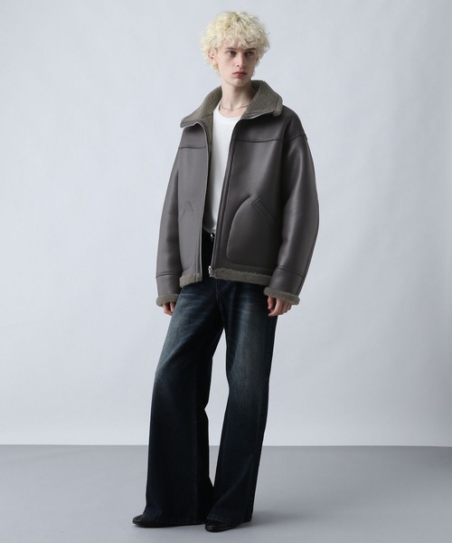 HARE（ハレ）の「リバーシブルボアブルゾン(HARE)（ブルゾン・メンズ・ブラック/グレー・MEDIUM/SMALL）」の10枚目の写真