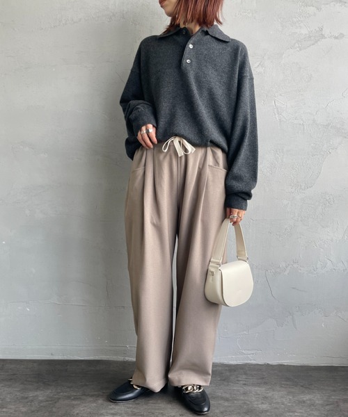 DANTON（ダントン）の「[DANTON/ダントン] タック イージーパンツ（その他パンツ・レディース・グレイッシュベージュ/ダークグレー・36）」の3枚目の写真