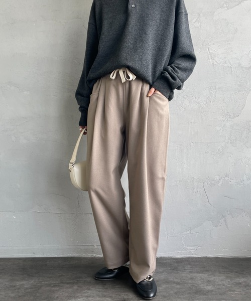 DANTON（ダントン）の「[DANTON/ダントン] タック イージーパンツ（その他パンツ・レディース・グレイッシュベージュ/ダークグレー・36）」の5枚目の写真