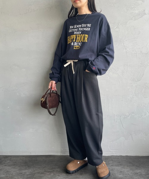 DANTON（ダントン）の「[DANTON/ダントン] タック イージーパンツ（その他パンツ・レディース・グレイッシュベージュ/ダークグレー・36）」の4枚目の写真