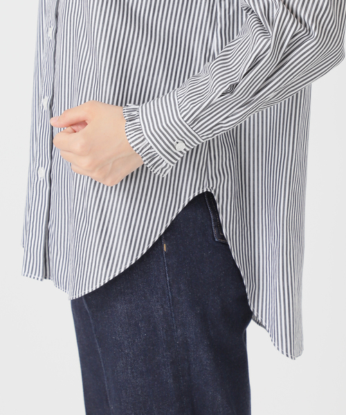 B.C STOCK（ベーセーストック）の「《追加4》【WEB限定】手洗い可 / スタンドフリルブラウス（シャツ/ブラウス・レディース・ネイビー/ブラック系その他・FREE）」の18枚目の写真