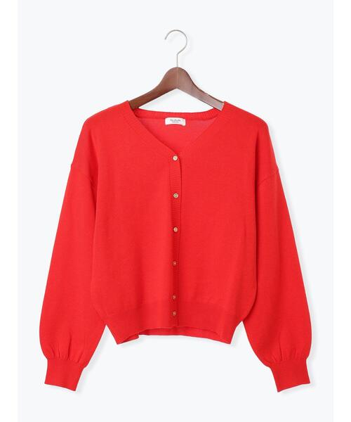 Te chichi TERRASSE（テチチテラス）の「前後2WAY金釦Vネックカーディガン（カーディガン/ボレロ・レディース・レッド/ブラック/ブルー/グレー・F）」の4枚目の写真