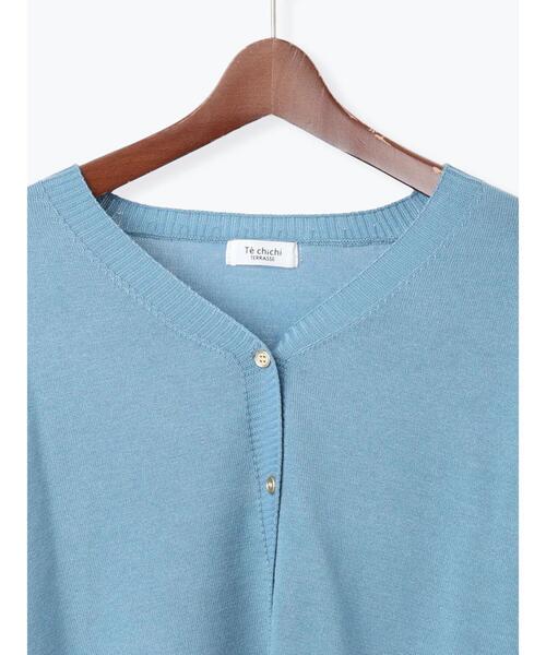 Te chichi TERRASSE（テチチテラス）の「前後2WAY金釦Vネックカーディガン（カーディガン/ボレロ・レディース・レッド/ブラック/ブルー/グレー・F）」の14枚目の写真