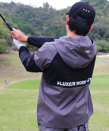 LUXE/R GOLF（ラグジュ ゴルフ）の「(RM)【LUXE/R GOLF】ストレッチ クロス 切り替え フード ジャケット（ナイロンジャケット）」