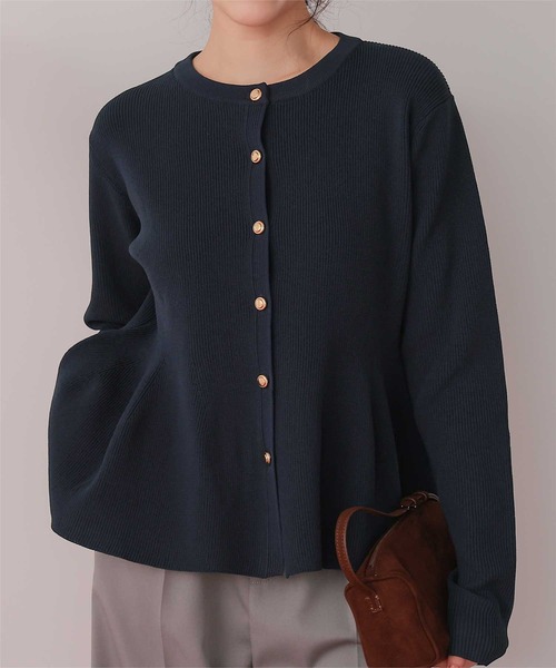 セール】【26SS新作/2026 SPRING COLLECTION】ゴールド釦ペプラム