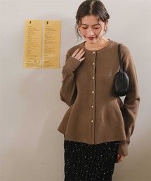 titivate（ティティベイト）の「ゴールド釦ペプラムニットカーディガン（カーディガン/ボレロ）」