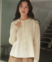 titivate（ティティベイト）の「ゴールド釦ペプラムニットカーディガン（カーディガン/ボレロ）」