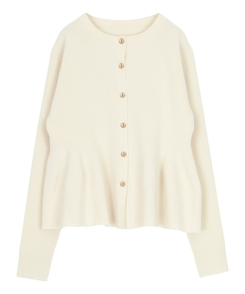 titivate（ティティベイト）の「【26SS新作/2026 SPRING COLLECTION/手洗い可】ゴールド釦ペプラムニットカーディガン（カーディガン/ボレロ・レディース・アイボリー/ブラック/ネイビー/ブラウン・S/L/M）」の21枚目の写真