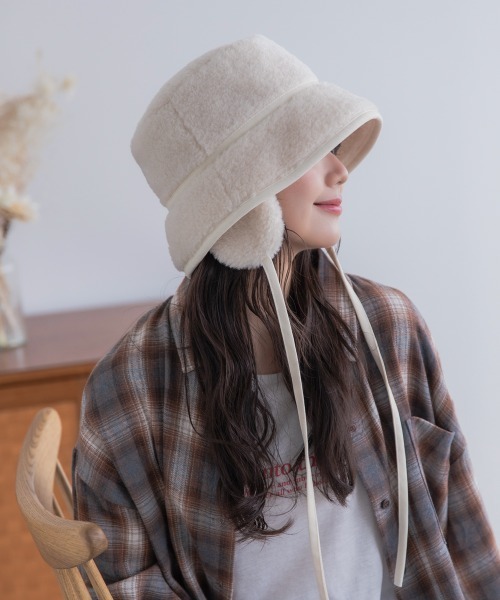 polcadot(ポルカドット)の「ボア イヤーマフバケットハット(ハット・レディース・アイボリー/ブラック/ベージュ・FREE)」の20枚目の写真