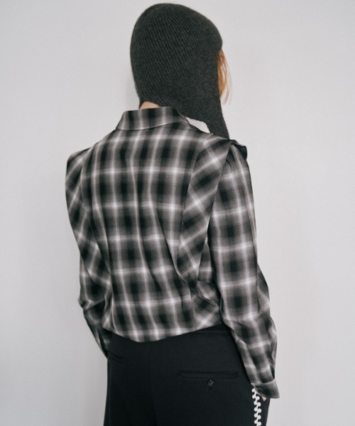 Muel Chic（ミュエルシック）の「Niger check shirt   ニジュールチェックシャツ（シャツ/ブラウス・レディース・ブラック系/ブラウン系/ベージュ系その他・FREE）」の21枚目の写真