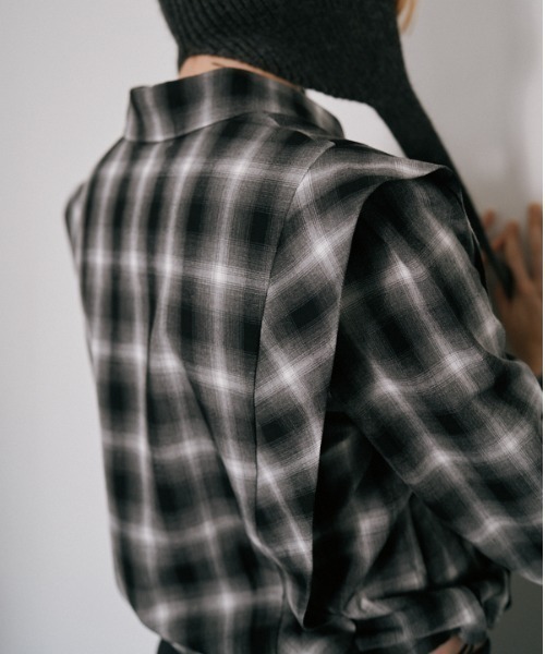 Muel Chic（ミュエルシック）の「Niger check shirt   ニジュールチェックシャツ（シャツ/ブラウス・レディース・ブラック系/ブラウン系/ベージュ系その他・FREE）」の18枚目の写真