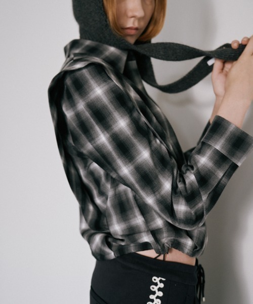 Muel Chic（ミュエルシック）の「Niger check shirt   ニジュールチェックシャツ（シャツ/ブラウス・レディース・ブラック系/ブラウン系/ベージュ系その他・FREE）」の17枚目の写真