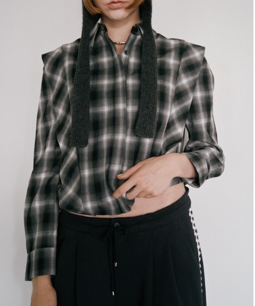 Muel Chic（ミュエルシック）の「Niger check shirt   ニジュールチェックシャツ（シャツ/ブラウス・レディース・ブラック系/ブラウン系/ベージュ系その他・FREE）」の20枚目の写真