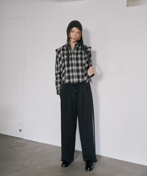 Muel Chic（ミュエルシック）の「Niger check shirt   ニジュールチェックシャツ（シャツ/ブラウス・レディース・ブラック系/ブラウン系/ベージュ系その他・FREE）」の15枚目の写真