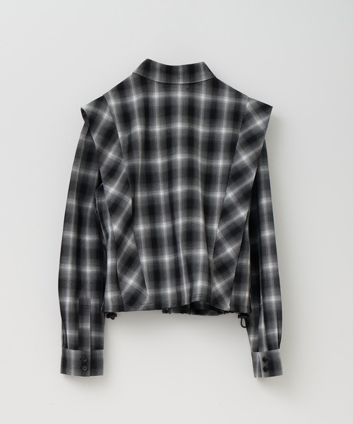 Muel Chic（ミュエルシック）の「Niger check shirt   ニジュールチェックシャツ（シャツ/ブラウス・レディース・ブラック系/ブラウン系/ベージュ系その他・FREE）」の6枚目の写真