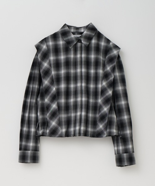 Muel Chic（ミュエルシック）の「Niger check shirt   ニジュールチェックシャツ（シャツ/ブラウス・レディース・ブラック系/ブラウン系/ベージュ系その他・FREE）」の7枚目の写真