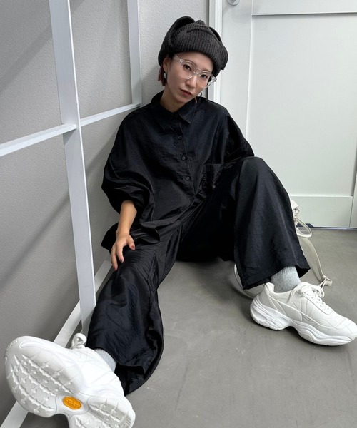 CFT.（シフト）の「リンクルドルマンオーバーシャツ（シャツ/ブラウス・レディース・ブラック・FREE）」の4枚目の写真