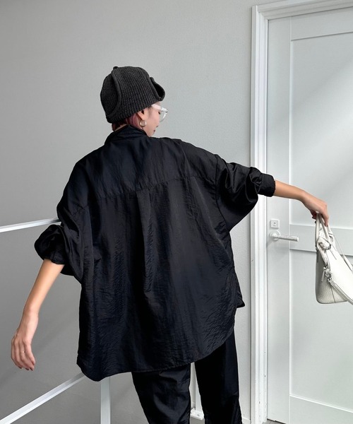 CFT.（シフト）の「リンクルドルマンオーバーシャツ（シャツ/ブラウス・レディース・ブラック・FREE）」の9枚目の写真