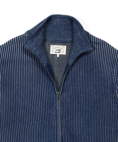 The DUFFER of ST.GEORGE（ザダファーオブセントジョージ）の「[INDIGO LABEL] DRIVER'S KNIT：インディゴ ドライバーズニット（ニット/セーター・メンズ・インディゴブルー・X-LARGE/LARGE/MEDIUM）」の2枚目の写真