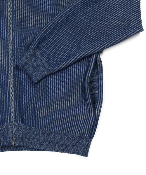 The DUFFER of ST.GEORGE（ザダファーオブセントジョージ）の「[INDIGO LABEL] DRIVER'S KNIT：インディゴ ドライバーズニット（ニット/セーター・メンズ・インディゴブルー・X-LARGE/LARGE/MEDIUM）」の3枚目の写真