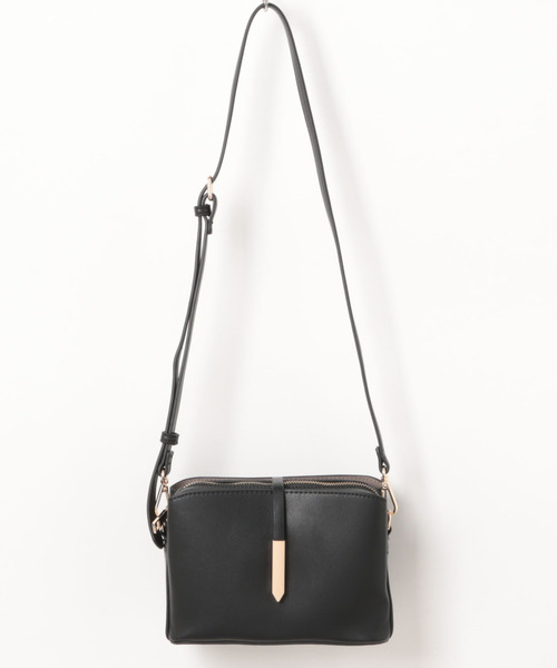 cache cache(カシュ カシュ)の「カシュカシュ cachecache / メタルフラップ3つ口ミニショルダー(ショルダーバッグ・レディース・ブラック/アイボリー/ダークグレー・FREE)」の11枚目の写真