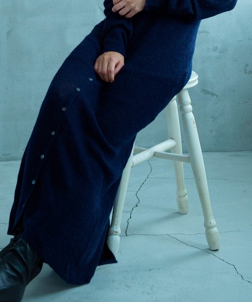 AJUGA.（アジュガ）の「モヘヤタッチ 2WAYロングカーディガンワンピース（ワンピース・レディース・ブラック/ネイビー・FREE）」の3枚目の写真