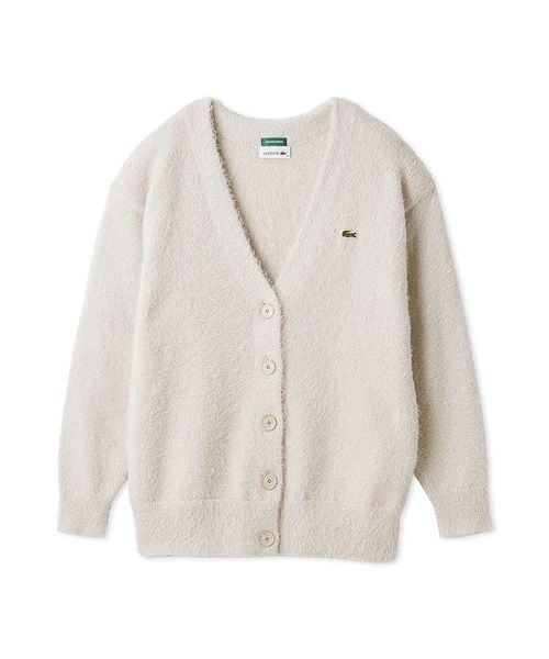 スナイデル　ラコステ　コラボ　ラメニットカーディガン　ホワイト　36 LACOSTE/ラメニットカーディガン（カーディガン/ボレロ）｜SNIDEL
