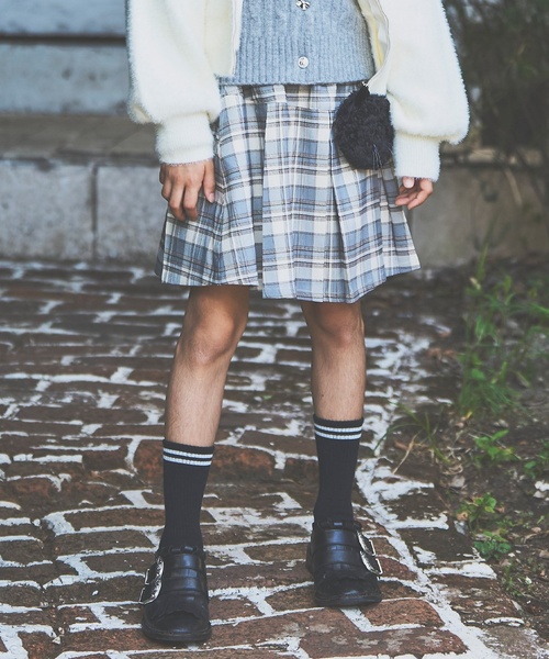 セール】【130cmあり】チェックボックスタックスカート×インパンセット